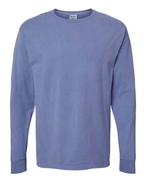ComfortWash by Hanes Unisex Garment-Dyed Long Sleeve T-Shirt - Frontier Blue Front