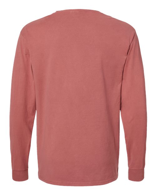 Unisex Garment-Dyed Long Sleeve T-Shirt - Nantucket Red Back