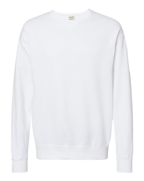 Unisex Garment-Dyed Crewneck Sweatshirt - White Front