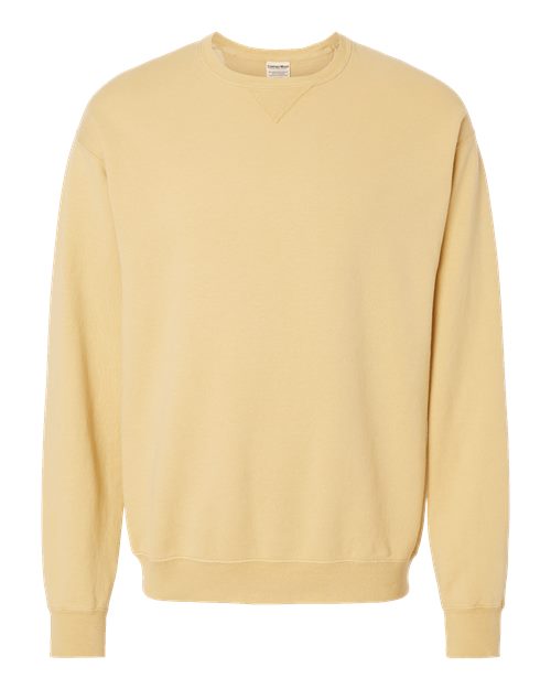 Unisex Garment-Dyed Crewneck Sweatshirt - Summer Squash Yellow Front