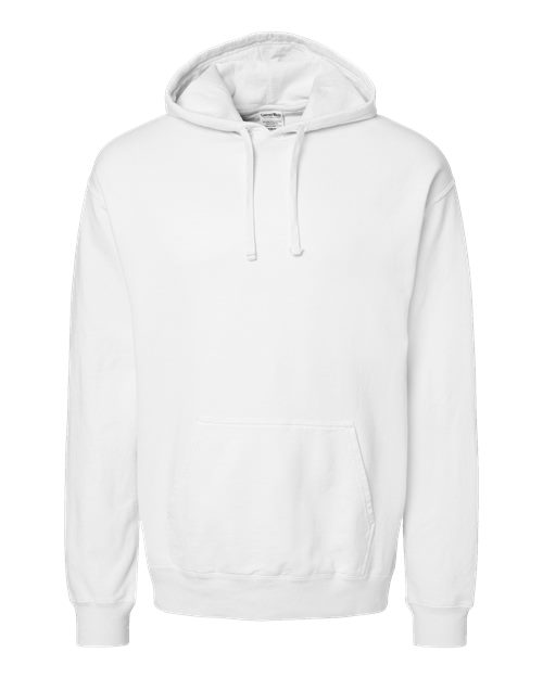 Unisex Garment-Dyed Hooded Sweatshirt - White Front