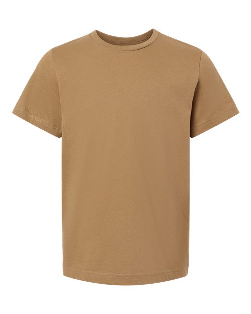 Youth Fine Jersey Tee - Coyote Brown Front