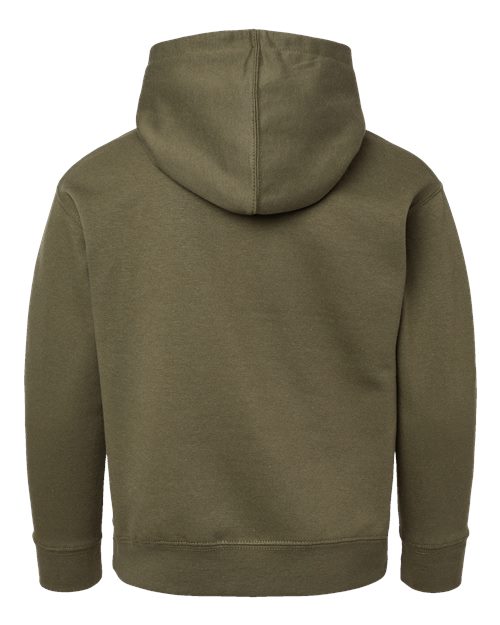 Youth Fleece Hoodie Sweatshirt - Military Green Back