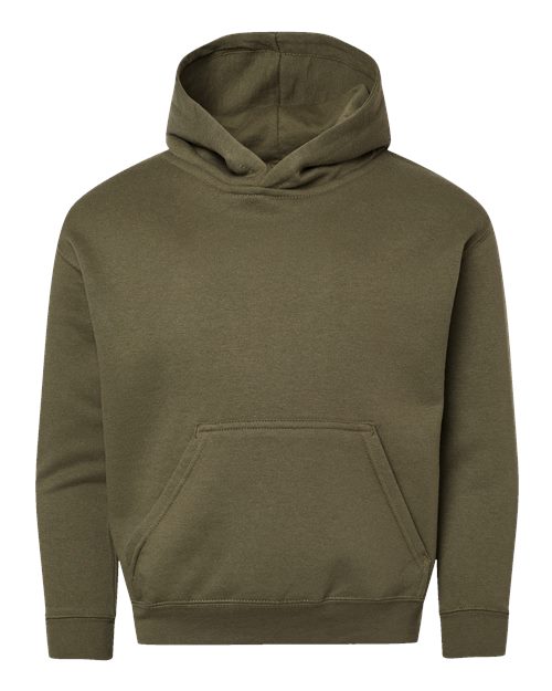 Youth Fleece Hoodie Sweatshirt - Military Green Front