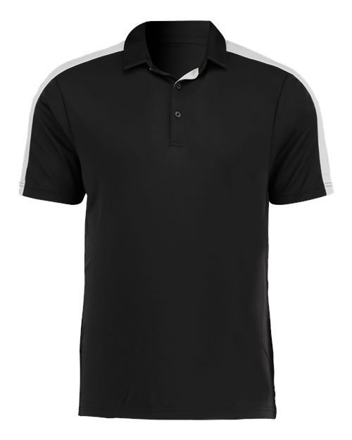 Men's Two-Tone Vital Polo - Black/ White Front