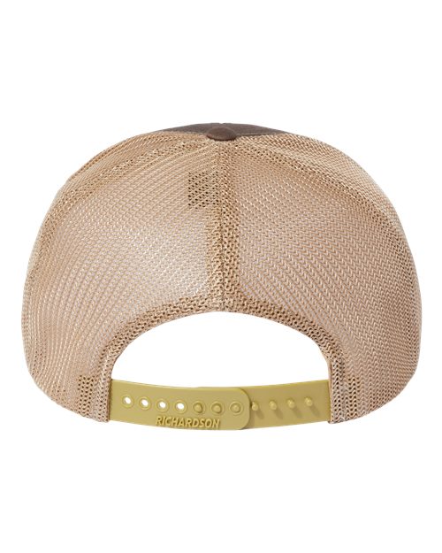112+ R-Flex Adjustable Trucker Cap - Brown/ Khaki Back