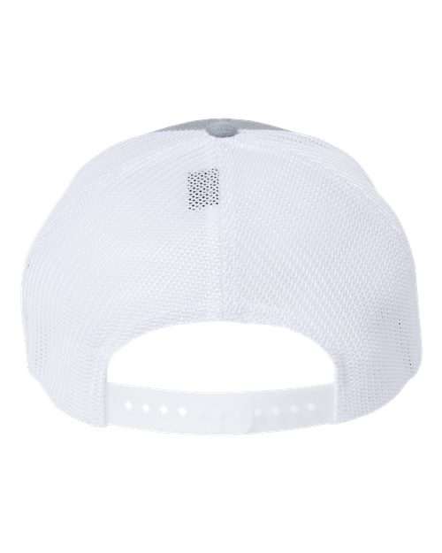 112+ R-Flex Adjustable Trucker Cap - Heather Grey/ White Back