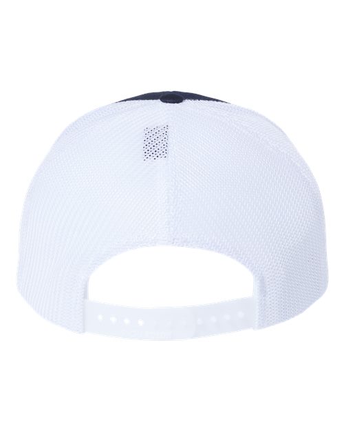 112+ R-Flex Adjustable Trucker Cap - Navy/ White Back