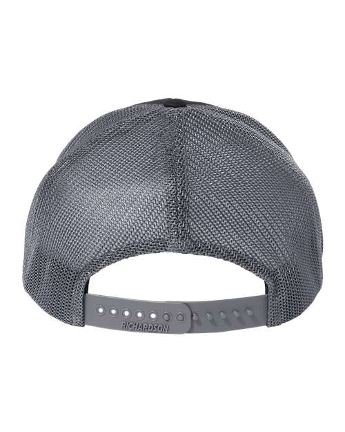112+ R-Flex Adjustable Trucker Cap - Black/ Graphite Back