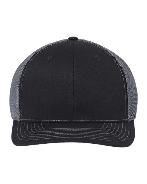 112+ R-Flex Adjustable Trucker Cap - Black/ Graphite Front