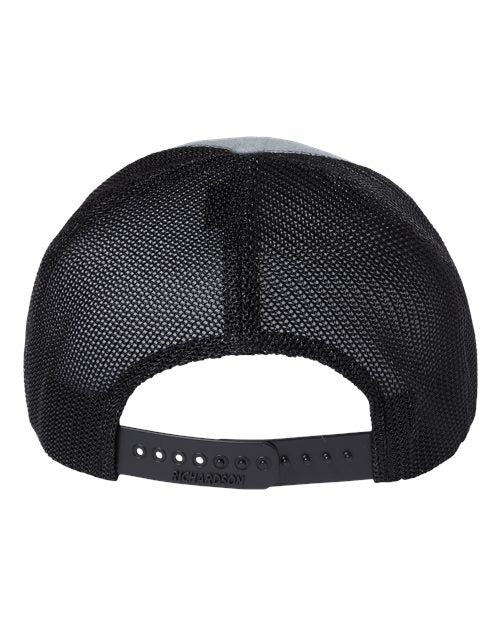 112+ R-Flex Adjustable Trucker Cap - Heather Grey/ Black Back