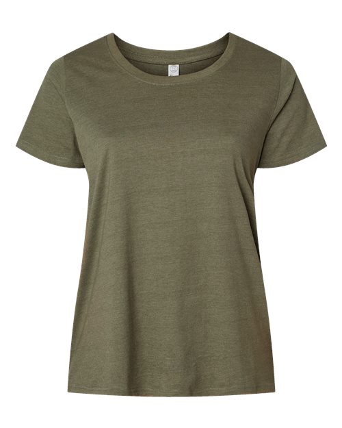 Women's Curvy Collection Fine Jersey Tee - Vintage Military Green Front