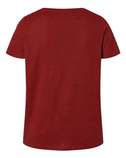 Women's Curvy Collection Fine Jersey V-Neck Tee - Cardinal Blackout Back
