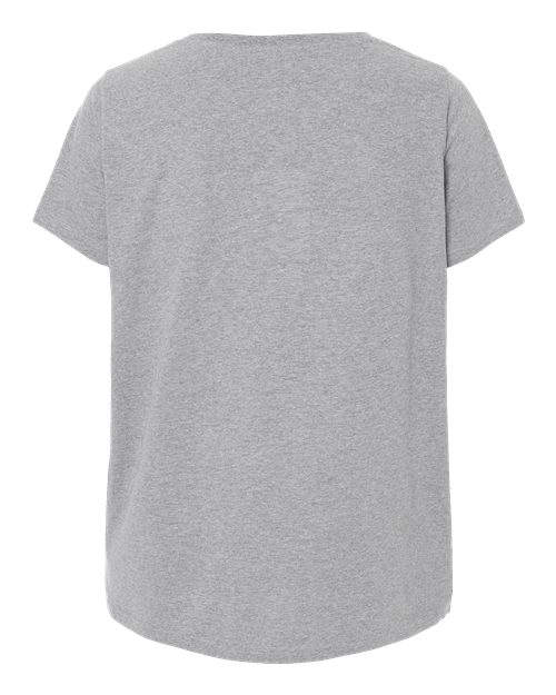 Women's Curvy Collection Fine Jersey V-Neck Tee - Heather Back