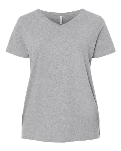 Women's Curvy Collection Fine Jersey V-Neck Tee - Heather Front