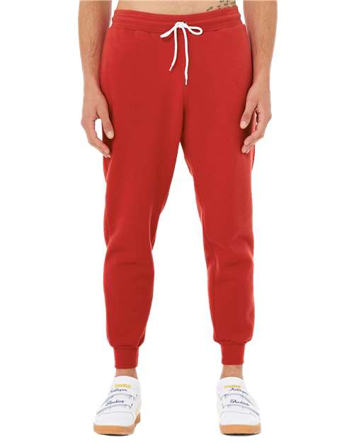 Unisex Sponge Fleece Joggers - Red Front