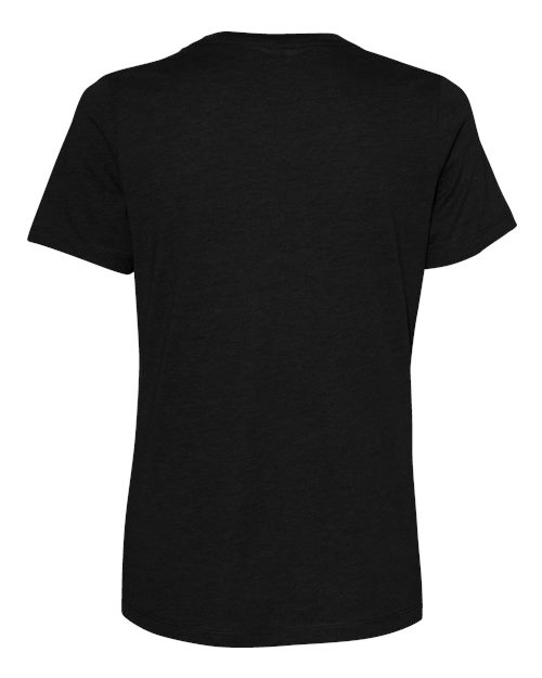 Women’s Relaxed Fit Heather CVC Tee - Solid Black Blend Back