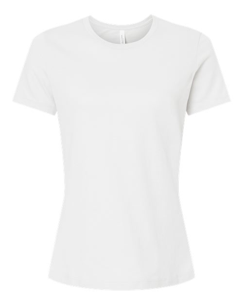 Women’s Relaxed Fit Heather CVC Tee - Solid White Blend Front