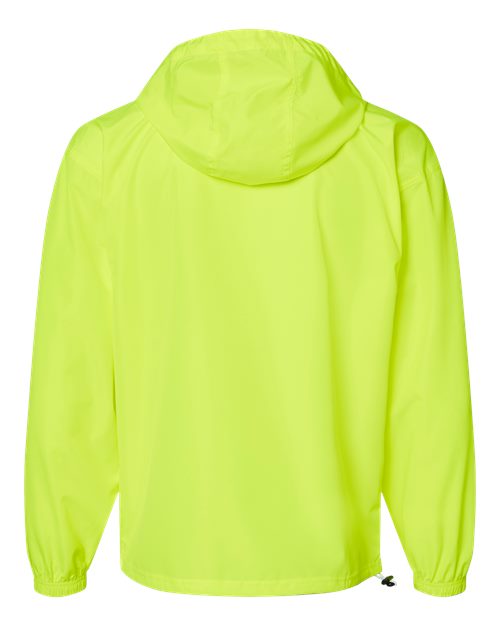 Unisex Packable Anorak Jacket - Safety Green Back
