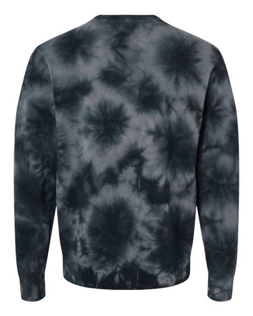 Unisex Midweight Tie-Dyed Crewneck Sweatshirt - Tie Dye Black Back