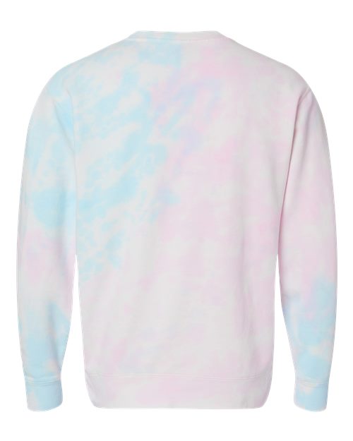 Unisex Midweight Tie-Dyed Crewneck Sweatshirt - Tie Dye Cotton Candy Back