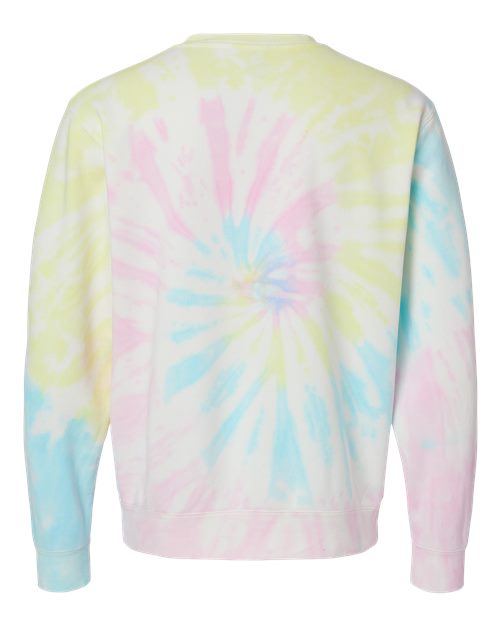 Unisex Midweight Tie-Dyed Crewneck Sweatshirt - Tie Dye Sunset Swirl Back