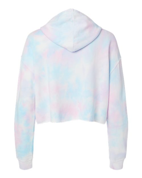 Women’s Lightweight Crop Hooded Sweatshirt - Tie Dye Cotton Candy Back