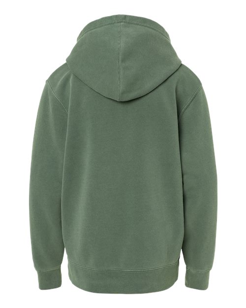 Youth Midweight Pigment-Dyed Hooded Sweatshirt - Pigment Alpine Green Back