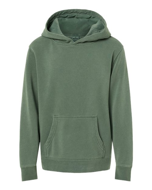 Youth Midweight Pigment-Dyed Hooded Sweatshirt - Pigment Alpine Green Front