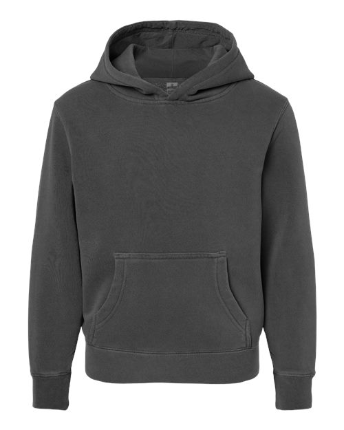 Youth Midweight Pigment-Dyed Hooded Sweatshirt - Pigment Black Front