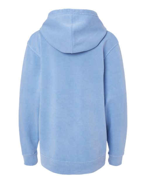 Youth Midweight Pigment-Dyed Hooded Sweatshirt - Pigment Light Blue Back