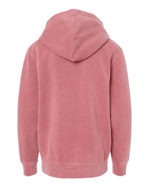 Youth Midweight Pigment-Dyed Hooded Sweatshirt - Pigment Maroon Back