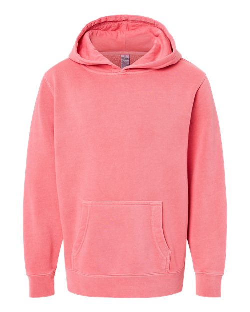 Youth Midweight Pigment-Dyed Hooded Sweatshirt - Pigment Pink Front