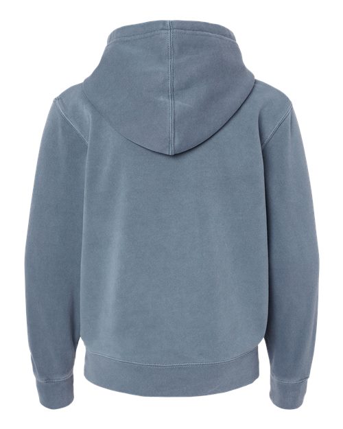 Youth Midweight Pigment-Dyed Hooded Sweatshirt - Pigment Slate Blue Back
