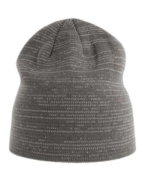 Sustainable Reflective Beanie - Dark Grey Front