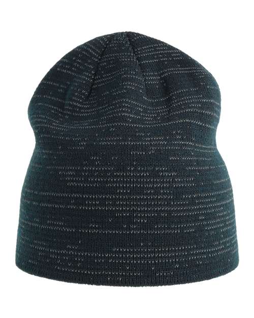 Sustainable Reflective Beanie - Navy Front