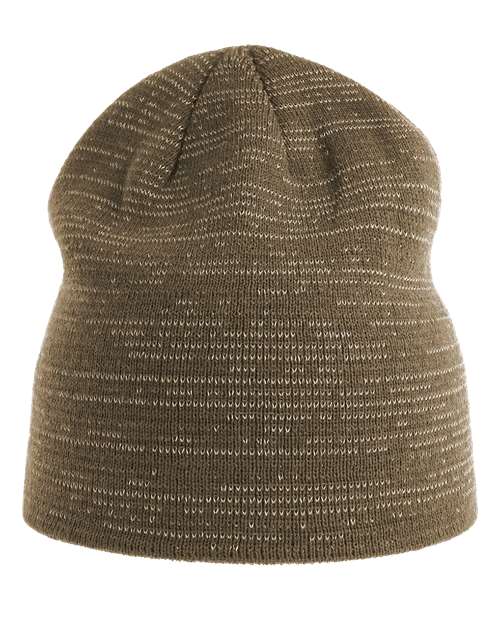Sustainable Reflective Beanie - Olive Front