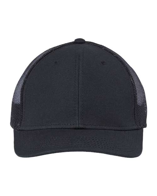 Sustainable Recy Three Trucker Cap - Black/ Black Front
