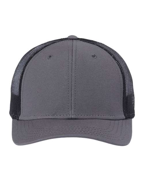 Sustainable Recy Three Trucker Cap - Dark Grey/ Black Front