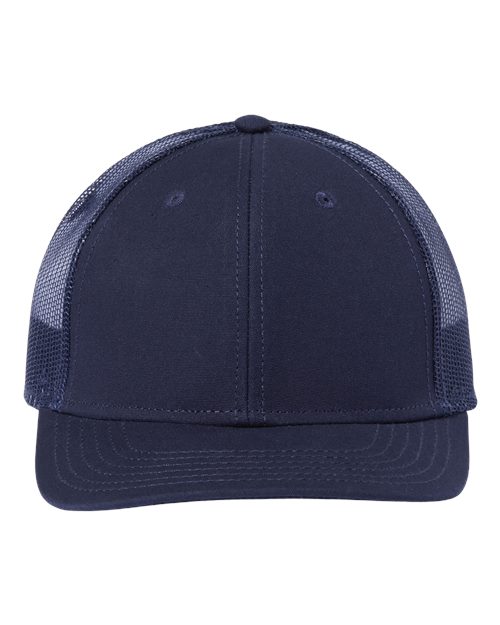 Sustainable Recy Three Trucker Cap - Navy/ Navy Front