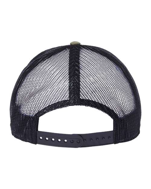 Sustainable Recy Three Trucker Cap - Olive/ Black Back