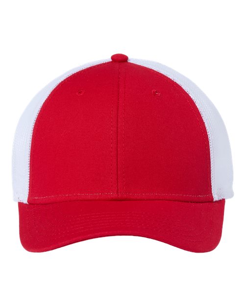 Sustainable Recy Three Trucker Cap - Red/ White Front