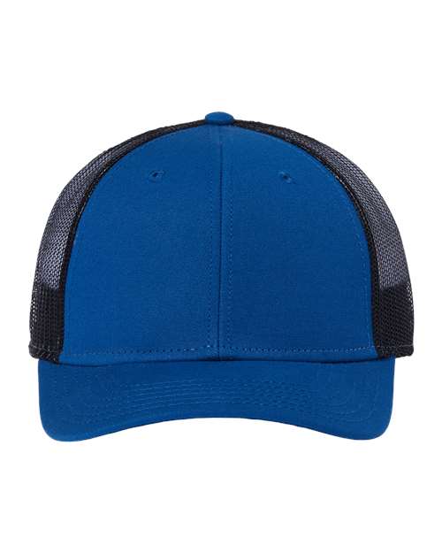 Sustainable Recy Three Trucker Cap - Royal/ Black Front