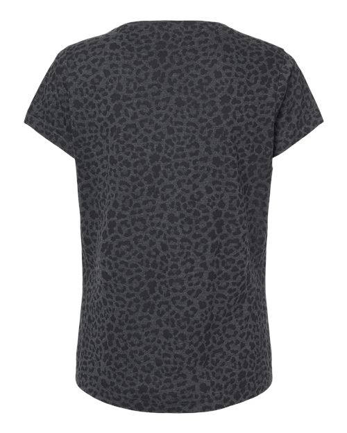 Women's Fine Jersey Tee - Black Leopard Back