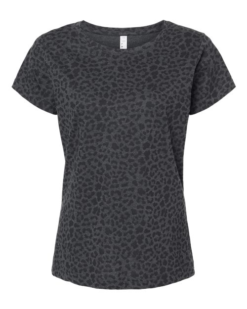 Women's Fine Jersey Tee - Black Leopard Front