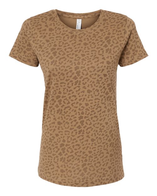 Women's Fine Jersey Tee - Brown Leopard Front