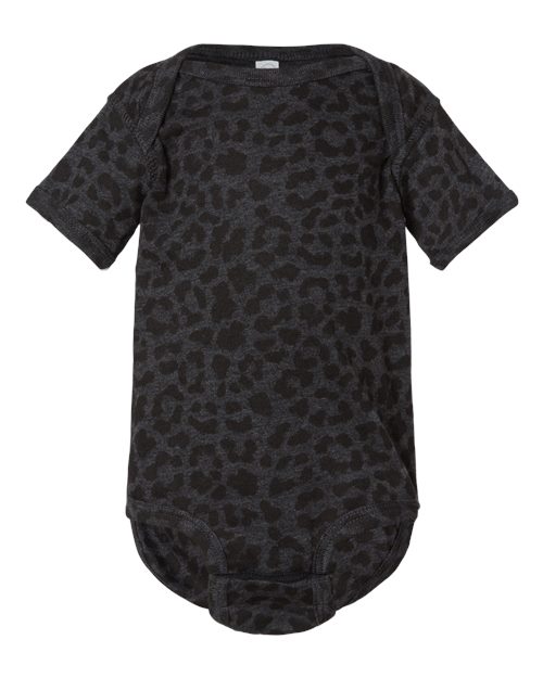 Infant Fine Jersey Bodysuit - Black Leopard Front