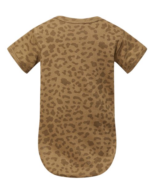 Infant Fine Jersey Bodysuit - Brown Leopard Back