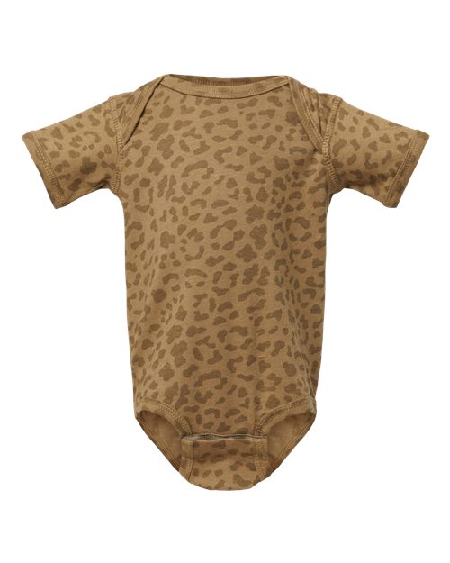 Infant Fine Jersey Bodysuit - Brown Leopard Front