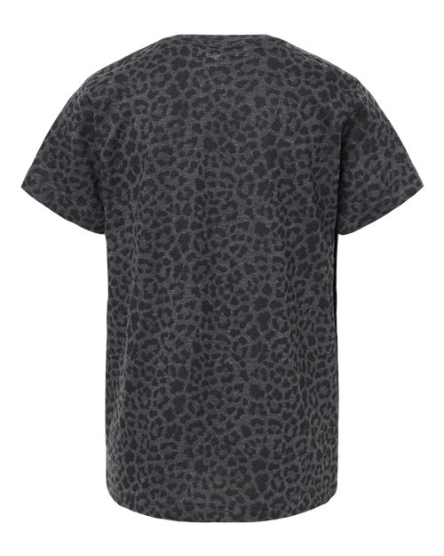 Youth Fine Jersey Tee - Black Leopard Back
